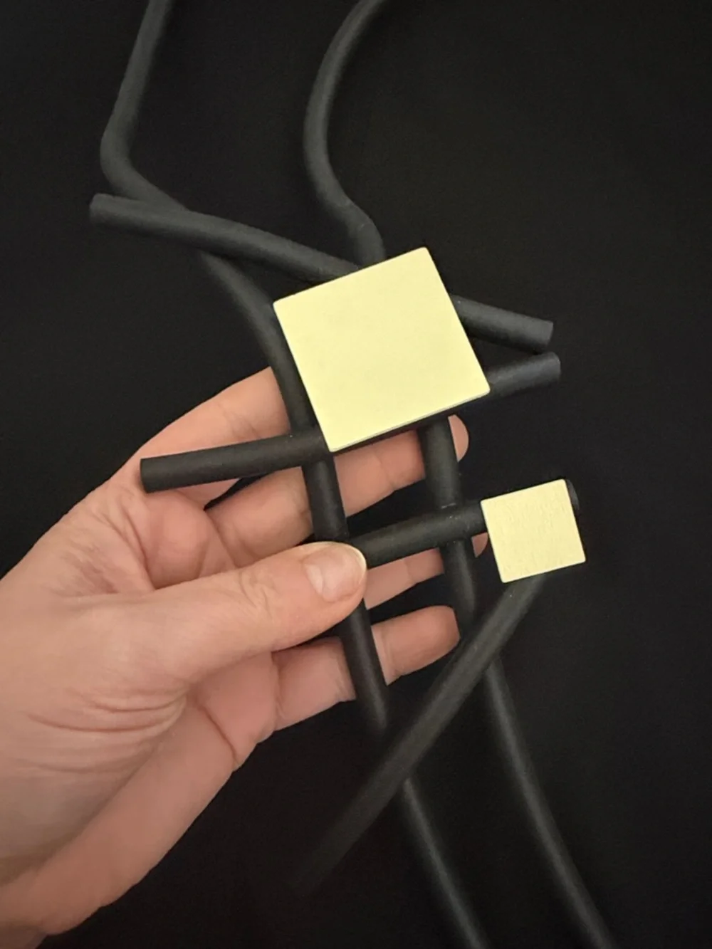 Black &White Modern Geometric Necklace - Picture 2 of 5